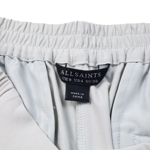 All Saints Aleida Jersey Crop Pants Womens 4 Mint Green Stretch Quiet Luxury - Picture 4 of 9